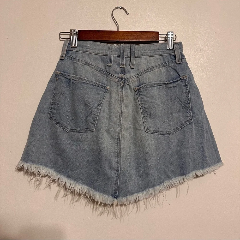 Anthro McGuire Frayed Denim Mini Skirt Size 25 NWT